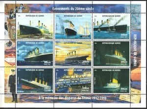 Guinea 1998 In Memory of Titanic MNH Sheet of 9 - Picture 1 of 1