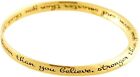 Braver Stronger Smarter Than You Think Mobius Women's Gold-Plated Bangle Bracele