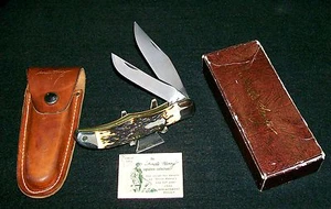 Schrade 227UH Knife 1970's Folding Bowie #81590 W/Original Packaging & Paperwork - Picture 1 of 12