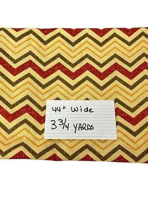 Waverly Inspirations Cotton Duck Fabric Zig Zag Brown Gold Aztec 3 3/4 Yards - Image 1 of 4