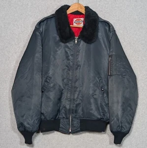 Chaqueta acolchada vintage Dickies Bomber talla grande cuello Sherpa hecha en EE. UU. - Imagen 1 de 11