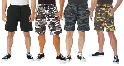 Pantalones Cortos de Sudadera Rothco Camuflaje Para Hombre - Pantalones Cortos Camuflados Bosque, Púrpura o Ciudad Foto 1 de 2