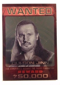 2015 Topps Star Wars Chrome Perspectives Jedi vs. Sith WANTED #4 QUI-GON JINN - Picture 1 of 2