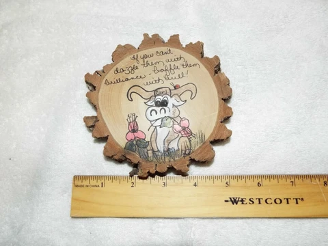 Texas Humor Native Sweetgum Tree Rounds Barbara Docekal "Dazzle Bull" Cover