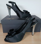 Shoes of Prey US 7,5 extra breite Damen-Pumps Schuhe schwarz glitzer Stiletto Absatz