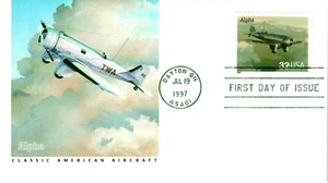 #3142e -Alpha 32c Aircraft Fleetwood FDC First Day of Issue 1997 - Picture 1 of 2