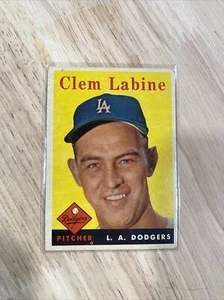 CLEM LABINE 1958 Topps #305 Los Angeles Dodgers Baseball - Picture 1 of 3
