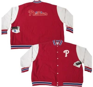 New Philadelphia Phillies Mens Sizes 4XL-6XL Majestic Bomber Letterman Jacket - Picture 1 of 12