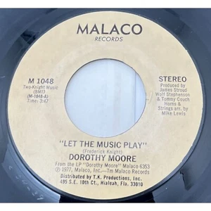 Dorothy Moore Let the Music Play / 1 2 3 You and Me 45 Funk Soul 1977 Malaco VG+ - Picture 1 of 6