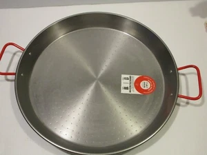 NEW La Ideal Carbon Steel Paella Pan, Red Handles - Picture 1 of 4