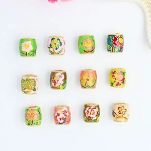 Neu 10 Stck. Emaille farbige Durchgangslochperlen Antike Methode Goldperlen Zubehör - Bild 1 von 14