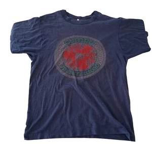 Vintage 1991 Wales Dragon Cymru Blue Single Stitch T-shirt Medium - Picture 1 of 8