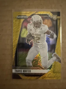 2025 Panini Prizm Travis Hunter Gold Shimmer /15 First On Print Rookie  - Picture 1 of 2
