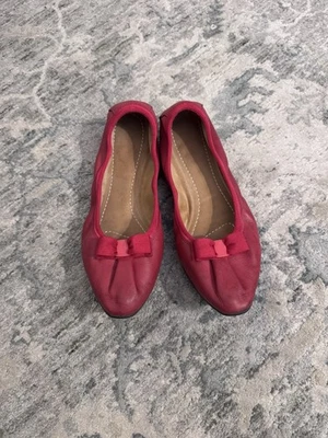 Salvatore Ferragamo My Joy Rosa Gamuza Varina Arco Zapatos Planos 6 6.5 M Foto 1 de 4