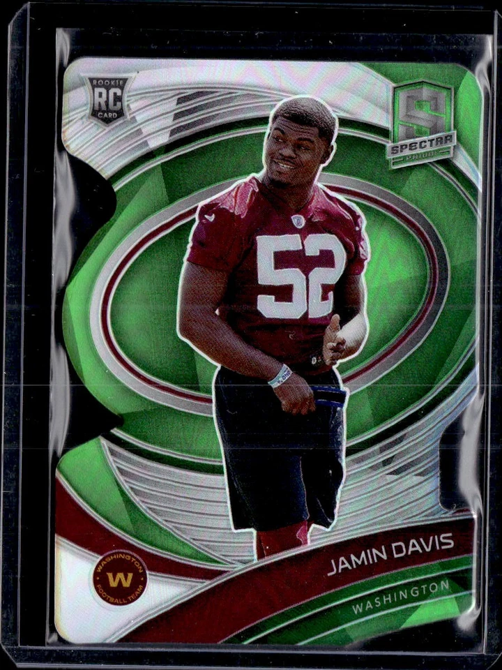2021 Panini Spectra #188 Jamin Davis Neon Green Die Cut #/30 - Image 1 of 2