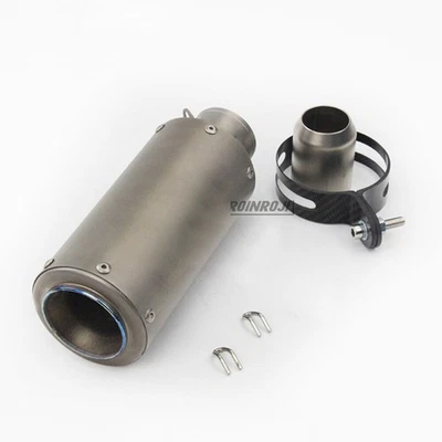 Universal 51mm Titanium alloy Motorcycle Exhaust Muffler Pipe For Kawasaki ZX6R - Image 1 of 2