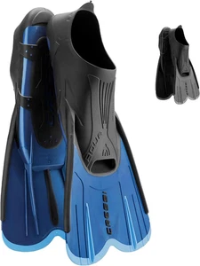 Kurze leichte Schwimmflossen für Erwachsene mit selbstverstellbarer bequemer voller Fußtasche - - Bild 1 von 12