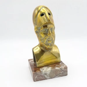 Vintage Pericles Brass Bust on Marble Base Small Heavy - Picture 1 of 5