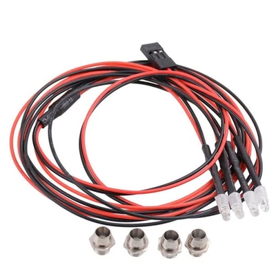 Scheinwerfer 3mm Für 1/5 1/8 1/10 1/12 1/16 RC Auto Lkw 4 LED Licht Kit - Bild 1 von 4