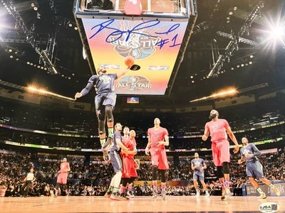 Foto de acción firmada por Derrick Rose RARA 2014 All-Star 11x14 certificada por la JSA con prueba Foto 1 de 3