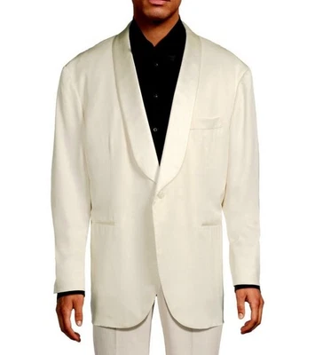 $7,995 NWT Brunello Cucinelli White Silk Blend Diner Jacket Blazer size 54R - Image 1 of 4
