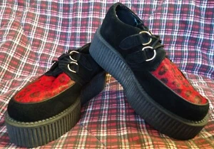 T. U. K Red Leopard Creeper Platform Shoes US Size 4 - Picture 1 of 11