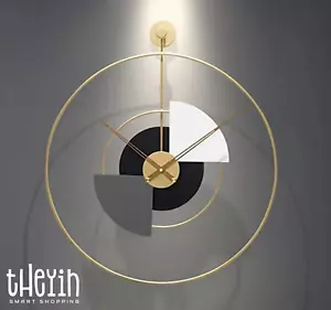 Large 60cm SUPER SILENT Minimalist Classic Wall Clock Quiet Non-Ticking Quartz - Picture 1 of 8