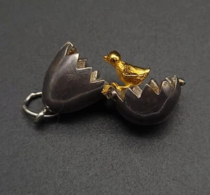 Öffnen Ei mit Küken beweglich 3D Armband Charm 925 Sterling Silber - gebraucht - Bild 1 von 5