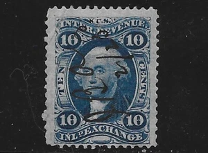 US Scott R36C, 10 Cent Inland Exchange, Blue, NG, F/VF - Picture 1 of 1