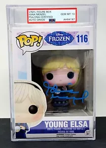 "IDINA MENZEL Firmato Frozen "ELSA" Funko POP! Figura PSA/DNA Grado 10 LASTRE - Foto 1 di 8