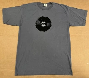 Camiseta para hombre Pearl Jam 2009 Saw Blade 33 1/3 disco retroespaciador gira de conciertos L - Imagen 1 de 8