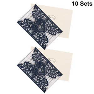 10 Sets Invitation Card Romantic Wedding Invitations Hallow Cards - Picture 1 of 12