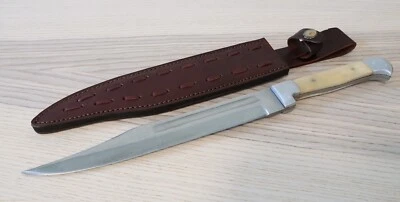16” Rifleman’s Bowie Knife XL High Carbon Steel Slim Hand Forged Leather Sheath - Image 1 of 4