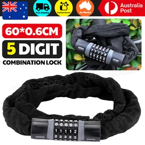 Heavy Duty Chain Lock Security 5-Digit Key password security Bike Bicycle OZ - Picture 1 of 9