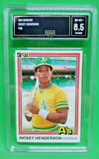 1981 DONRUSS BASEBALL RICKEY HENDERSON #119 GMA NM-MT 8.5+  SWIPES LEADER SMM23