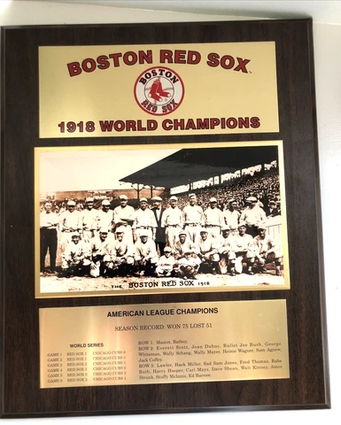 1918 BOSTON Red Sox WORLD CHAMPIONS Plaque with Picture and Names, Wall Decor Cover
