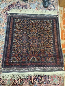 Antigua alfombra base lana principios del siglo XX 32" X 36" - Imagen 1 de 17