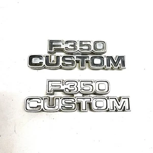 Ford F350 CUSTOM Pickup Truck Fender Emblems Badge Panel Oem Diesel 1980 - 1986 - Imagen 1 de 6