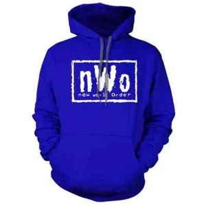 nWo New World Order Mens Blue Pullover Hoody Sweatshirt 2XL XXL Sweater WCW WWE - Picture 1 of 1