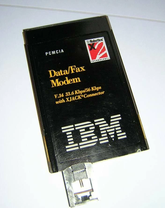 IBM US Robotics 56k PCMCIA Modem PC Card with XJACK Connector 04K0054 - Image 1 of 1
