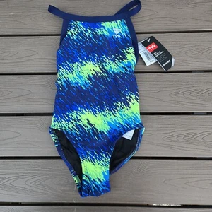 TYR DuraFast Elite Perseus Diamondfit 1 Pc Swim Blue/green Youth Girl Sz 22 New - Picture 1 of 3