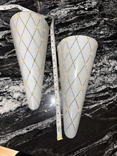 3 VTG WALL MOUNT CURVED V-SHAPED SCONCE DIAMOND PATTERN LIGHT REPLACEMENT SHADE