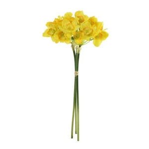 Faux Silk Fake Narcissus Mini Daffodil Flower Bunch 21 Inches Tall Yellow - Picture 1 of 1