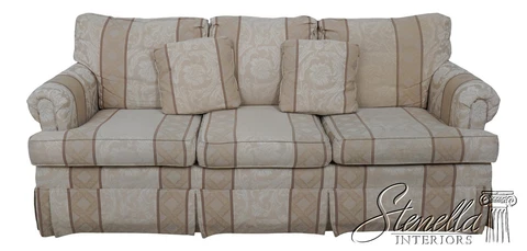 F60204EC: ETHAN ALLEN Damask Print Upholstered Sofa Cover
