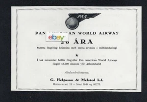 PAN AMERICAN WORLD AIRWAYS 1953 ISLANDA SERVIZIO 25 ARA ANNUNCIO - Foto 1 di 1
