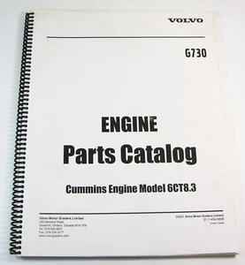 Cummins 6CT8.3 Engine Parts Manual for Volvo G730 Motor Grader - Picture 1 of 5