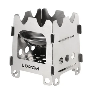 Lixada Folding Camping Stove Stainless Steel Wood Stove Portable Stove L3R7 - Picture 1 of 12