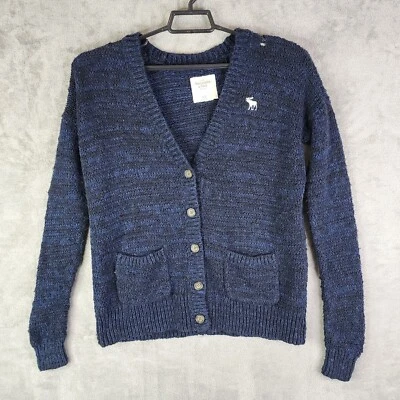 Men's Blue Abercrombie & Fitch Cardigan Knit Sweater V neck Long Sleeve Size XS - Image 1 of 4
