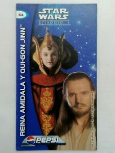 Star Wars Episode I Pepsi Card #54 QUI GON JINN PADME TCG Mexico 1999 Lucasfilm