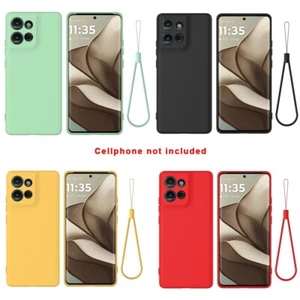 Custodia telefono cordino supporto scheda silicone resistente all'usura per Motorola Moto G75 USA - Foto 1 di 11